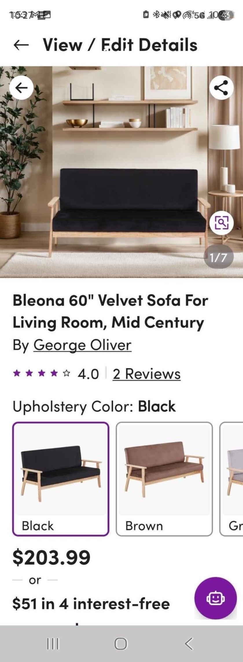 Velet Sofa