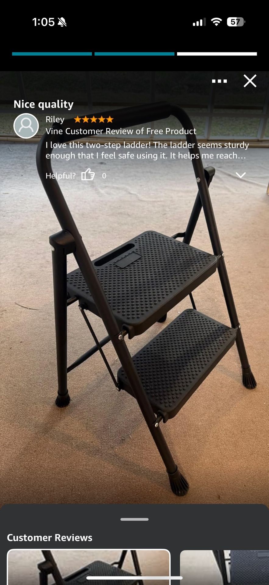 2 Step Ladder, Portable Steel Folding Step Stool with Wide Anti-Slip Pedal & Convenient Handgrip, 500lbs Sturdy Steel Ladder, Black Material: Alloy