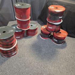 10 Rolls Of Wired Christmas Ribbon