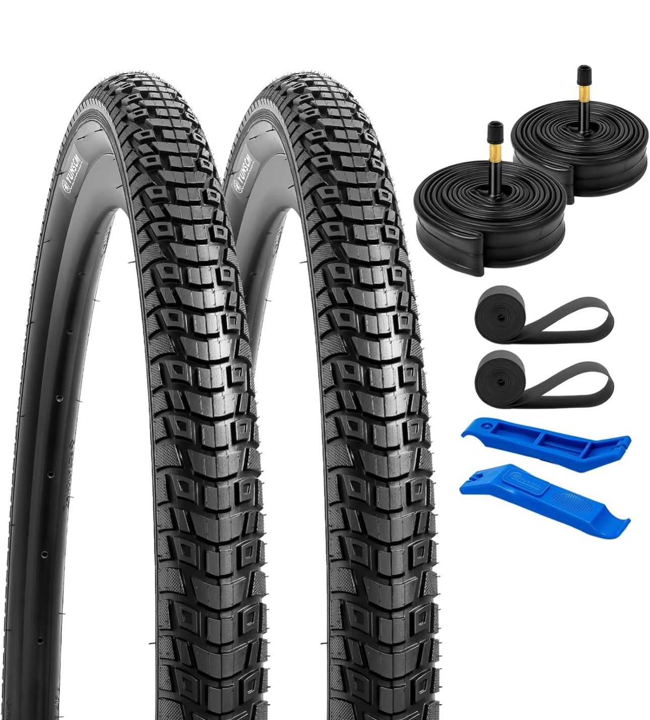 YUNSCM 2-PCS 700C Bike Tires 700x45C/47-622 and 700C Heavy Duty Bike Tubes New !!
