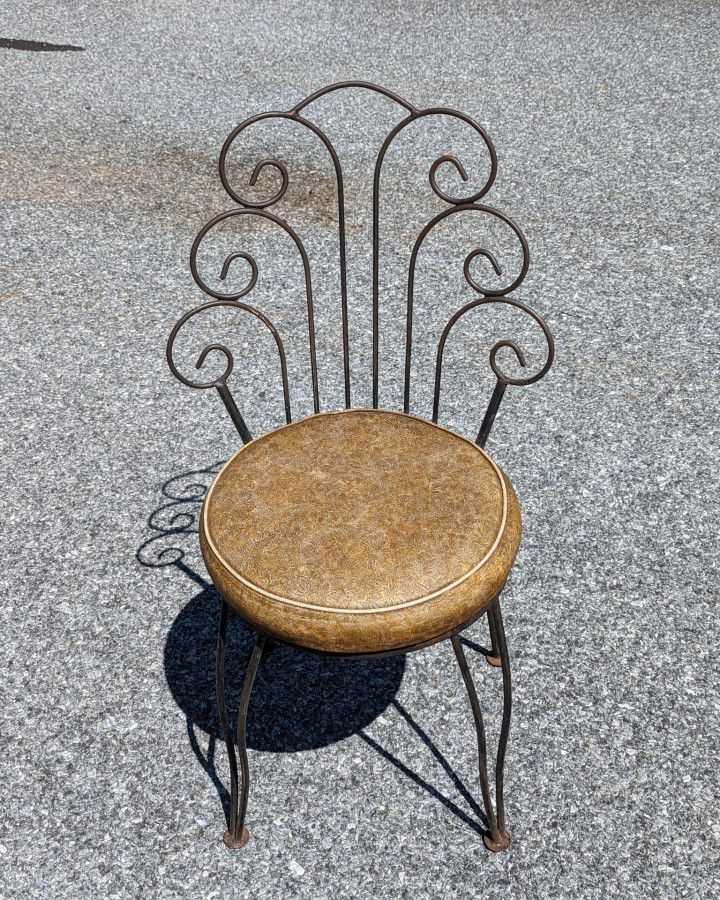 Art Deco Style Vintage Peacock Vanity Chair 