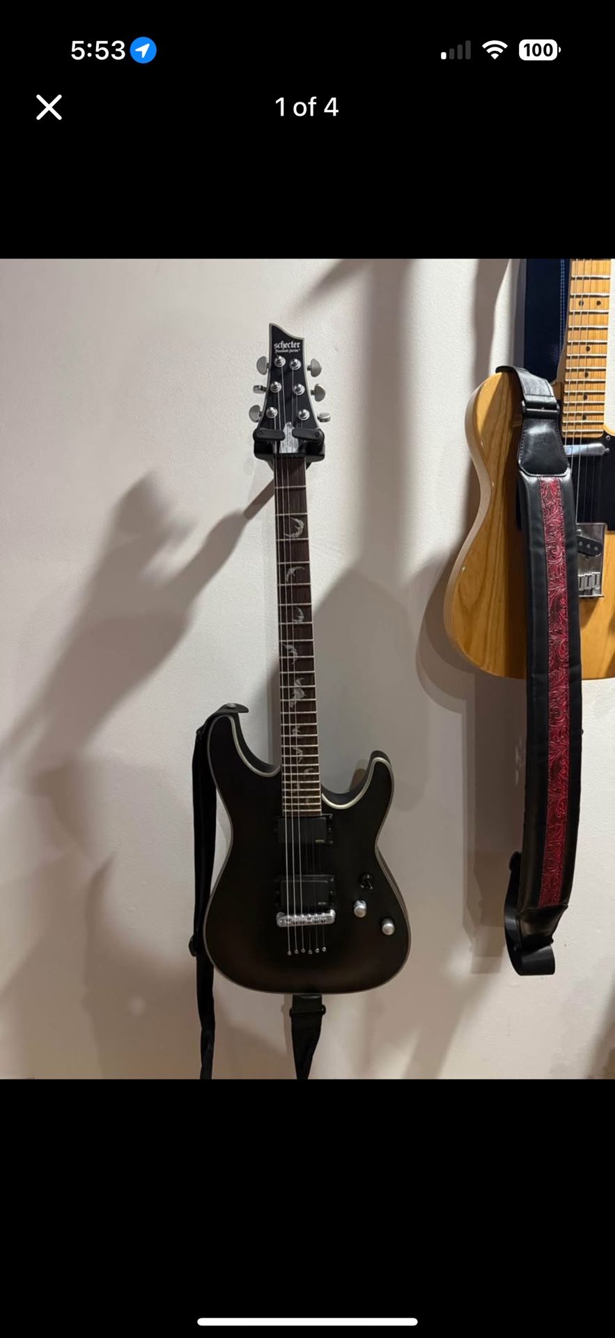 Schecter Damien Platinum 6 Electric Guitar - Satin Black