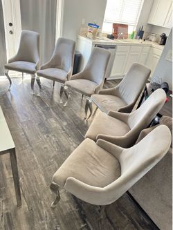 Set of 6 Modern Velvet Dining Chairs