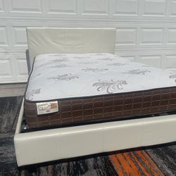 Full Size Platform Bed Frame And FREE Mattress- READ Description 