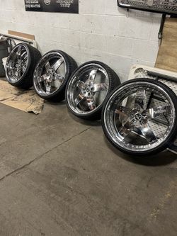 24 Inch Chrome Vellano VSK Wheels Rims Tires 5x112