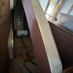 Pink And White 5 Piece Vintage Vanity With Original Stool