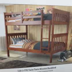 Twin over twin bunk bed $299