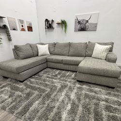 Grey Sectional Couch - Free Delivery 