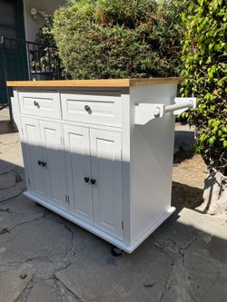 Kitchen island stand cabinet with wheels