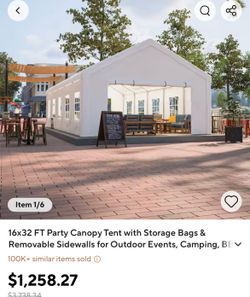 16x32 FT Party Canopy Tent with Storage Bags & Removable Sidewalls for Outdoor Events, Camping, BBQ, Weddings, Carports, and