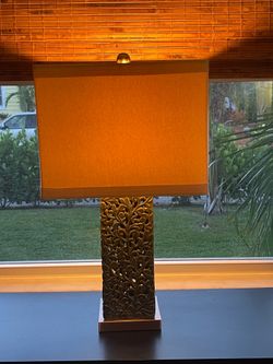 Beautiful Dillard’s Pierced Ceramic Table Lamp with Shade - 24.5”