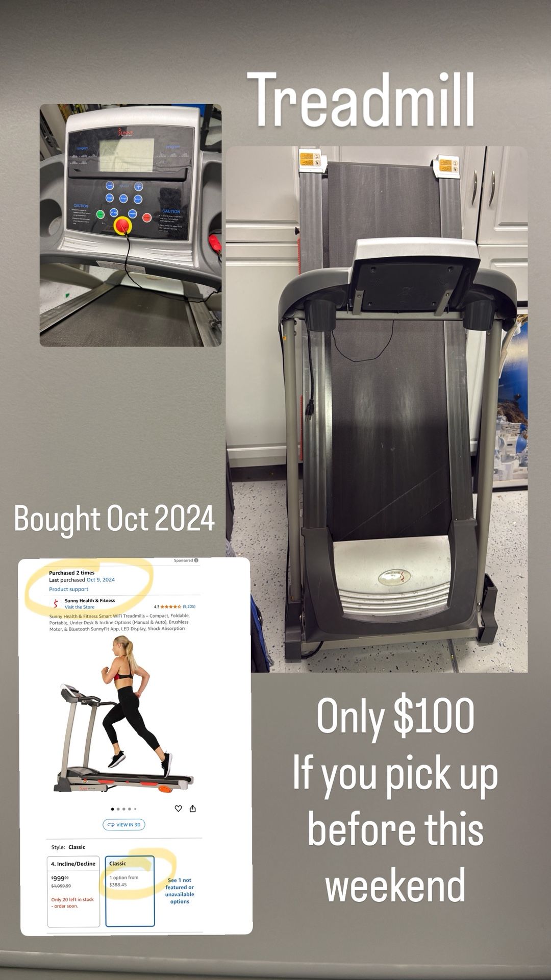 Prices Real Low To Sell Fast - Treadmil!!