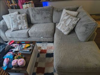 Overstock Grey chinchilla Sectional