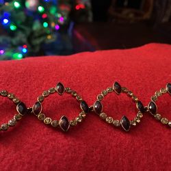 Gold  Plated With  July Ruby  Bracelet  8" 