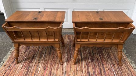 Pair of 1960s Baumritter Doughbox End/Side/Storage Tables - Excellent Condition