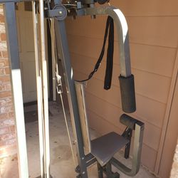 Yes this is still for sale.  Weider 8510 weight machine. missing leg curl bar and pull down bar.