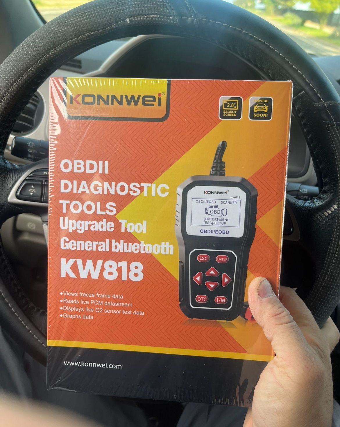 KONNWEI KW818 OBD2 Scanner – Full OBDII Diagnostic Tool with Live Data, I/M Readiness, Freeze Frame & More – Check Engine Code Reader for All 1996 & N