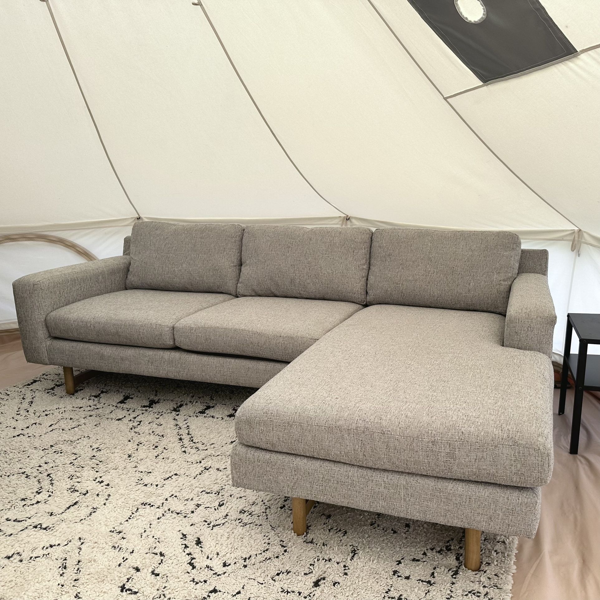 West Elm “Eddy” Sectional - 90” couch with reversible chaise