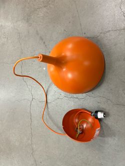 Orange Ikea Hanging Ceiling Light. About 11" in diameter.