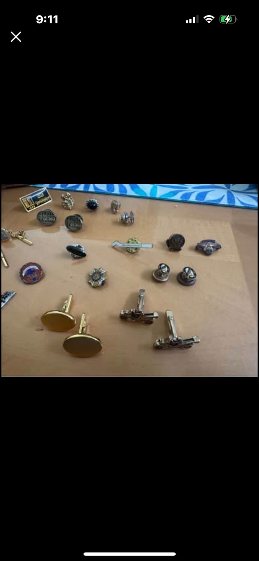 Vintage Tie claps, 30 in total. $35 takes all.