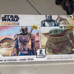 Star Wars Mandalorian prime 3-D puzzle two puzzles