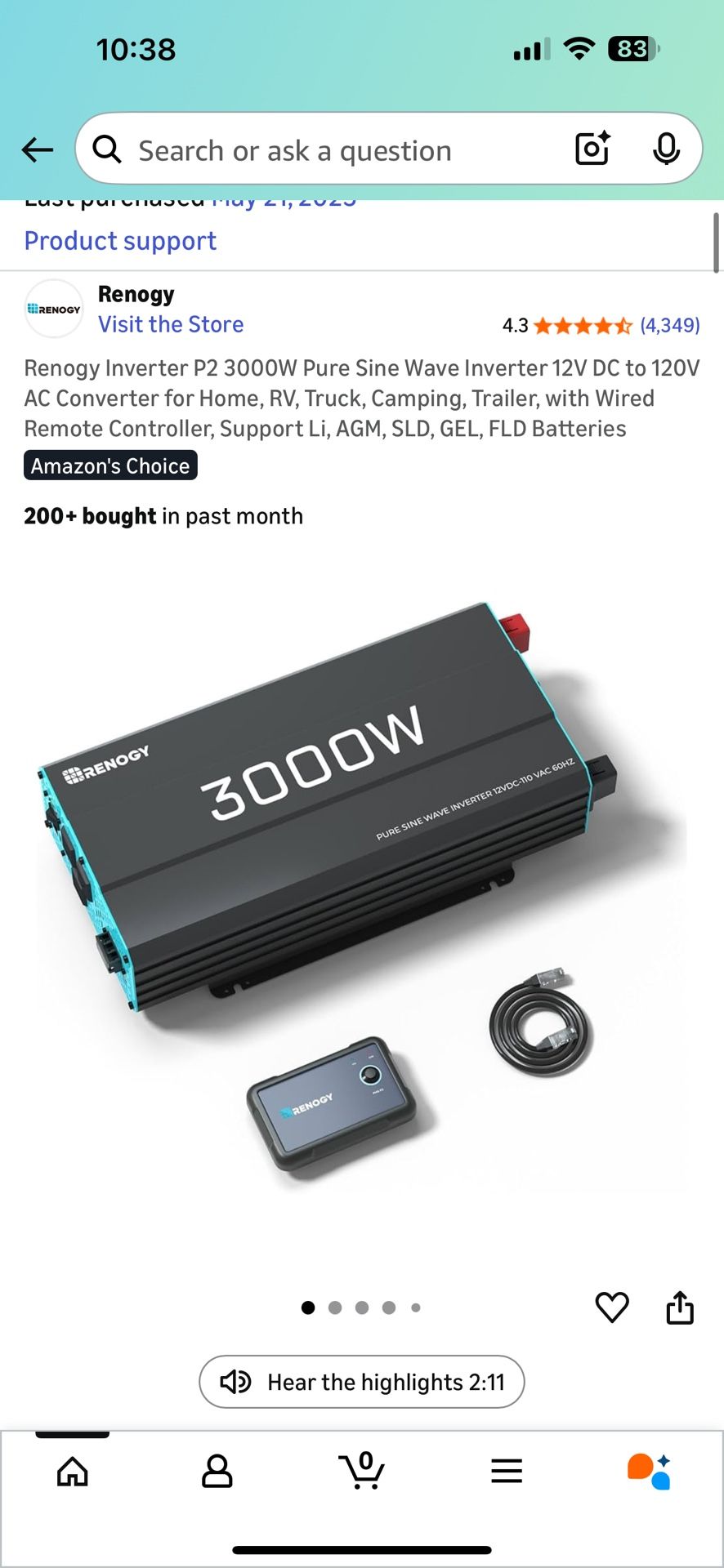 Renogy 3000w Inverter