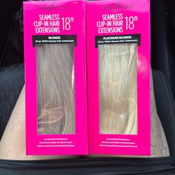 NEW Satin Strands Seamless Clip-In Extensions - Blonde & Platinum