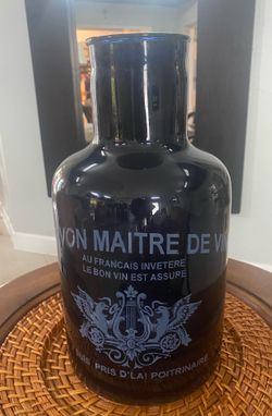 Vintage Dark Blue French Glass Bottle