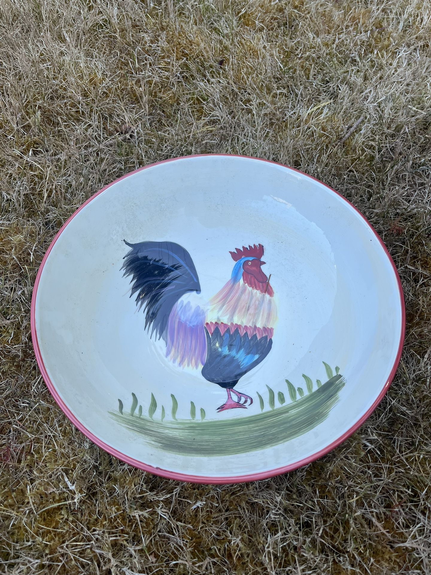 Home Interiors 12’ rooster Bowl Vintage 