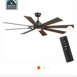 Makenna 60 in. White Color Changing Integrated Outdoor LED Matte Black Ceiling Fan with Light Kit, DC Motor and Remote