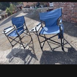 Two Camping Chairs With Side Table