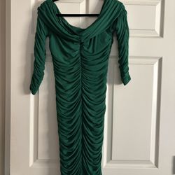 Green Dress Large Tight Fitted Off The Shoulder 