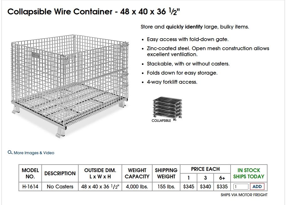 Collapsible Wire Containers