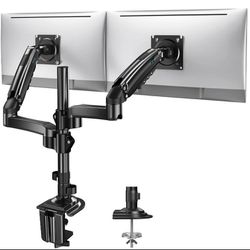 Vertical Stacking Dual Monitor Arm for Gaming and Home Office Setups, Supports Monitors up to 32" Ultrawide with 20 lbs Max Weight and C-Clamp or Grom