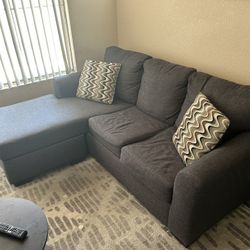 Sleeper Chaise Sofa With Ottoman