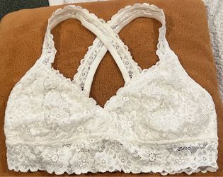 Aerie White Lace Bralette Women’s Large