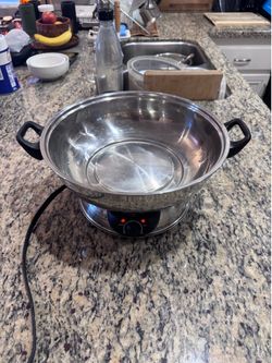 Helperware Electric Hot Pot Buffet Server Stainless Steel w/ Lid