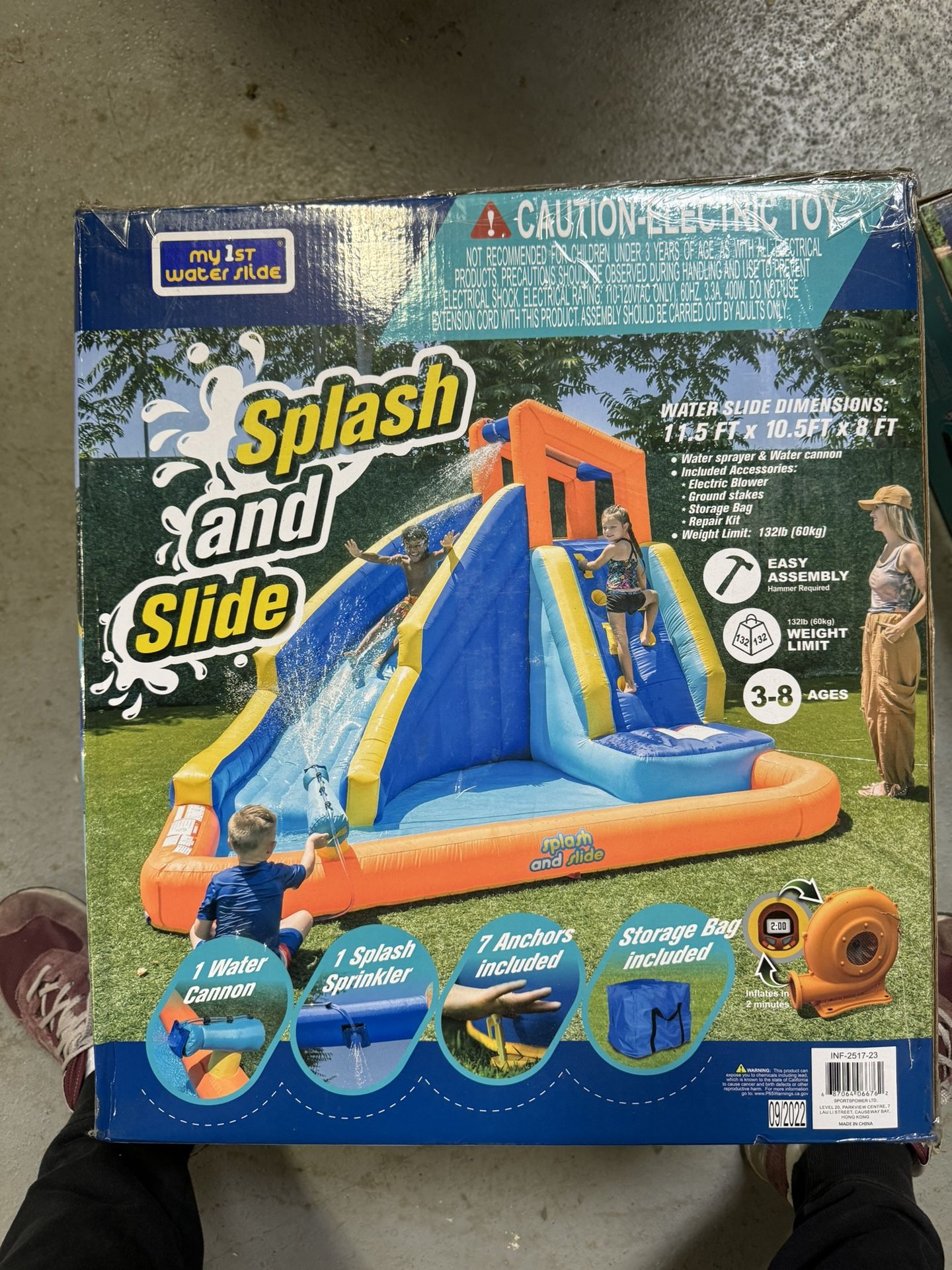 My First Waterslide Inflatable Splash and Slide (Blue/Orange) Pool