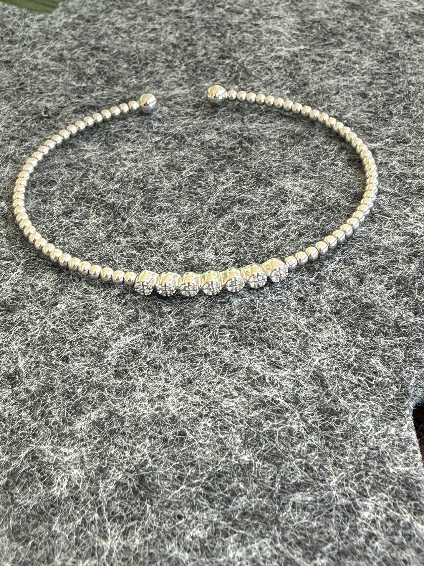 14k White Gold Bracelet With Real Diamonds