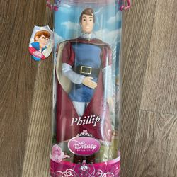 New Disney Store Prince Phillip Fully Posable Doll Sleeping Beauty 12"
