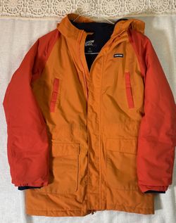 Lands End Kids XL 14-16 Orange Squall Waterproof Fleece Lined Winter Jacket Coat