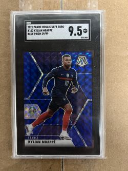 2021 PANINI MOSAIC UEFA EURO #112 KYLIAN MBAPPE BLUE PRIZM 29/99