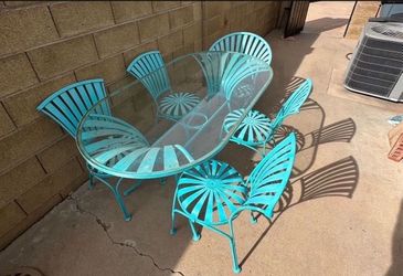 Patio set. ($1000 obo). MCM. Mid Century Modern. Table and chairs.