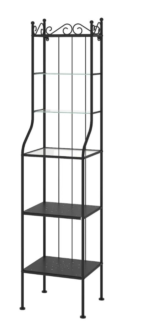 Bookshelf - 4 Tier - Iron and Glass