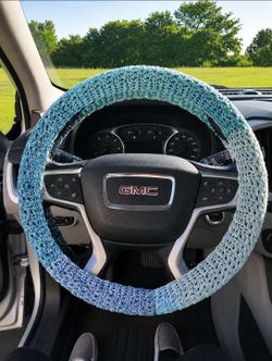 Crochet Steering Wheel Cover - Mandala Ombre Yarn Car Accessory | Vehicle Decor Gift for Her