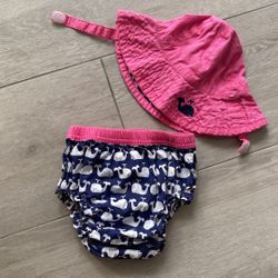 Pottery barn diaper Cover And hat