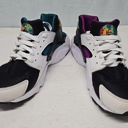 Nike Boys Huarache Run Peace DM8156-100 White Running Shoes Sneakers Size 6Y