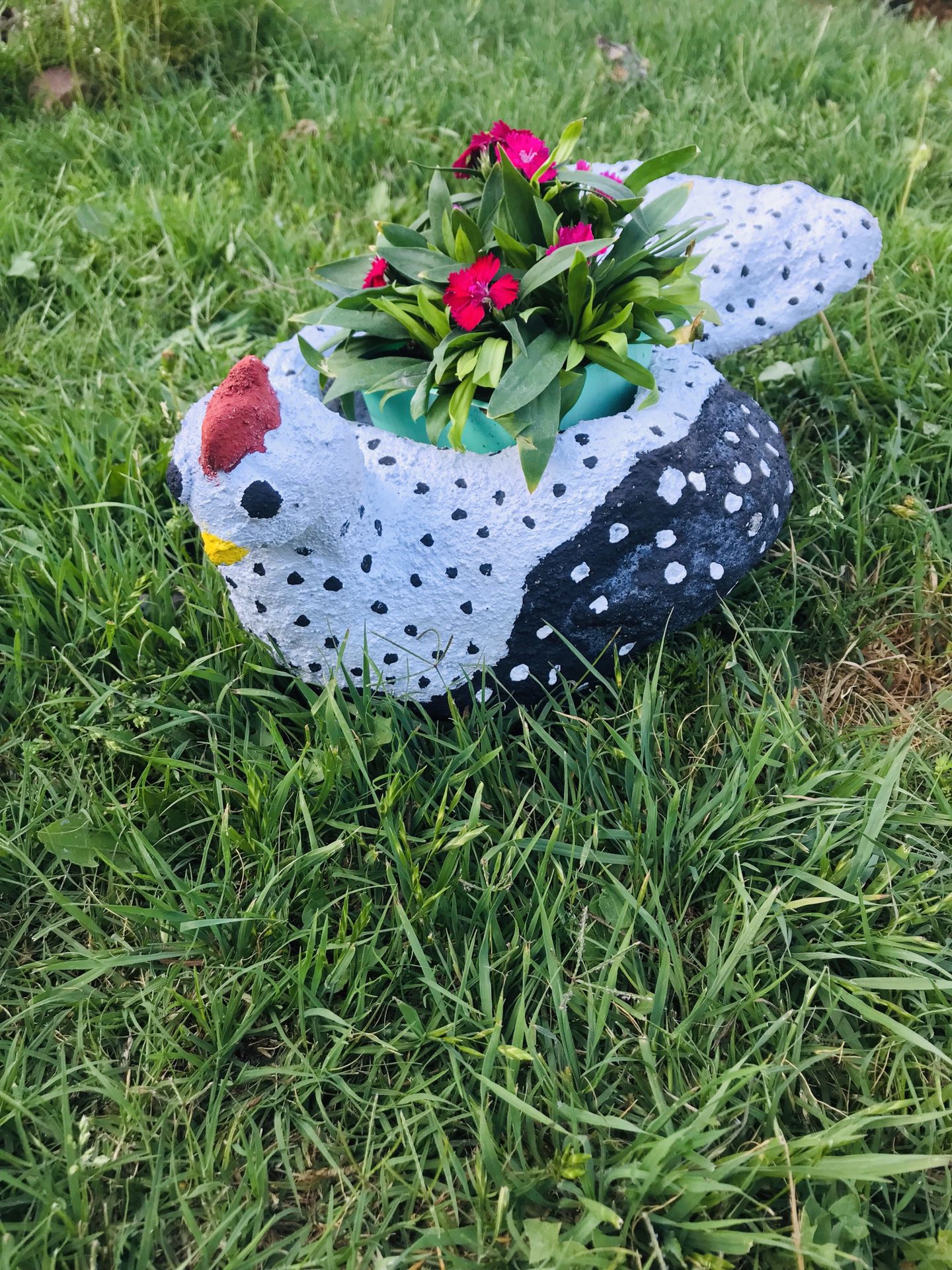 Chicken ceramic flower pot