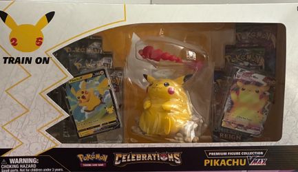Premium figure collection Pikachu Vmax, 25th train on celebrations box