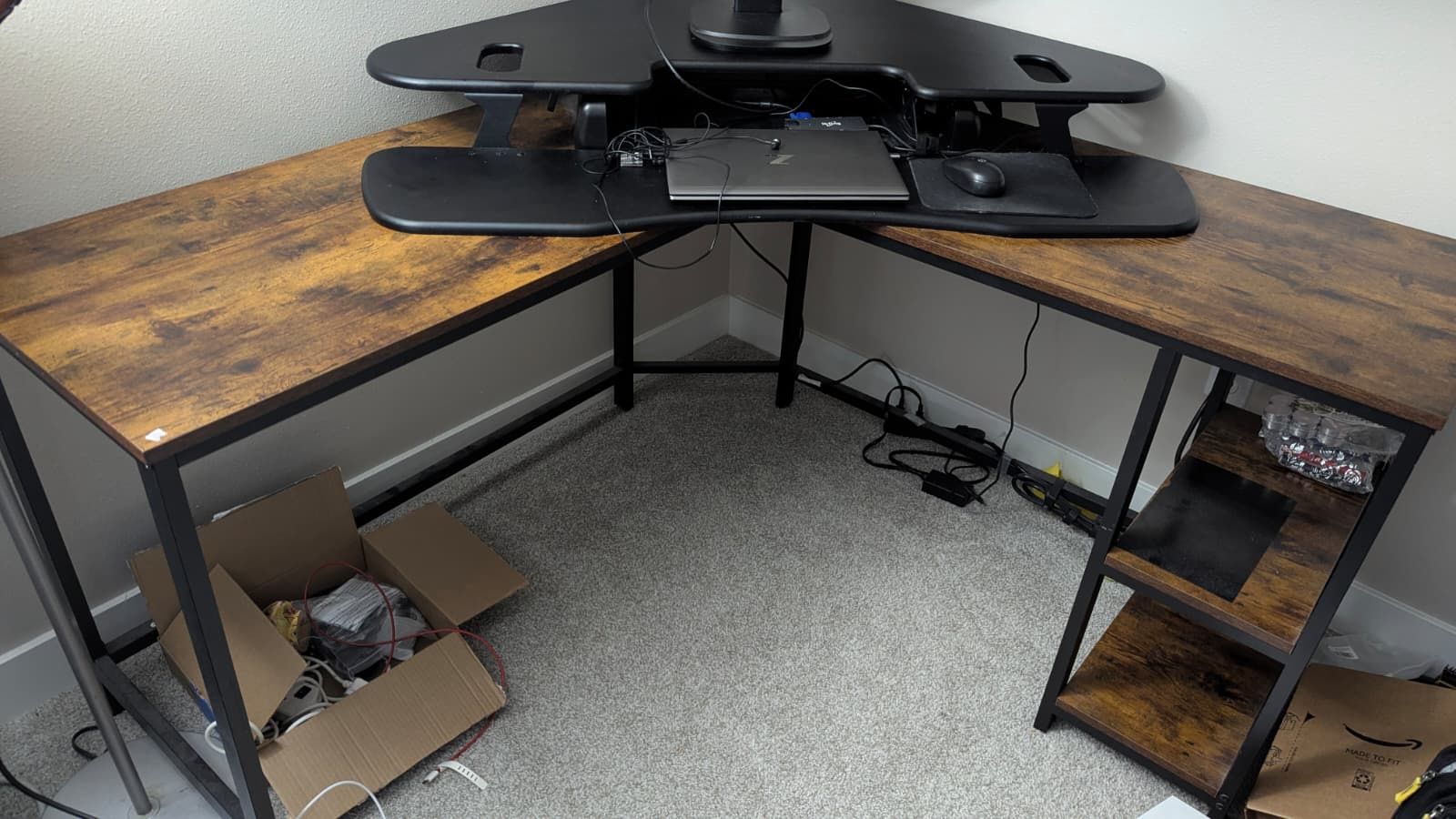 L Shape Office Study Desk - Sturdy Wooden 